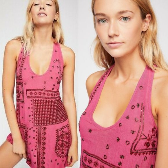 FREE PEOPLE New Slip Sleeveless Beaded shift S - Picture 3 of 9